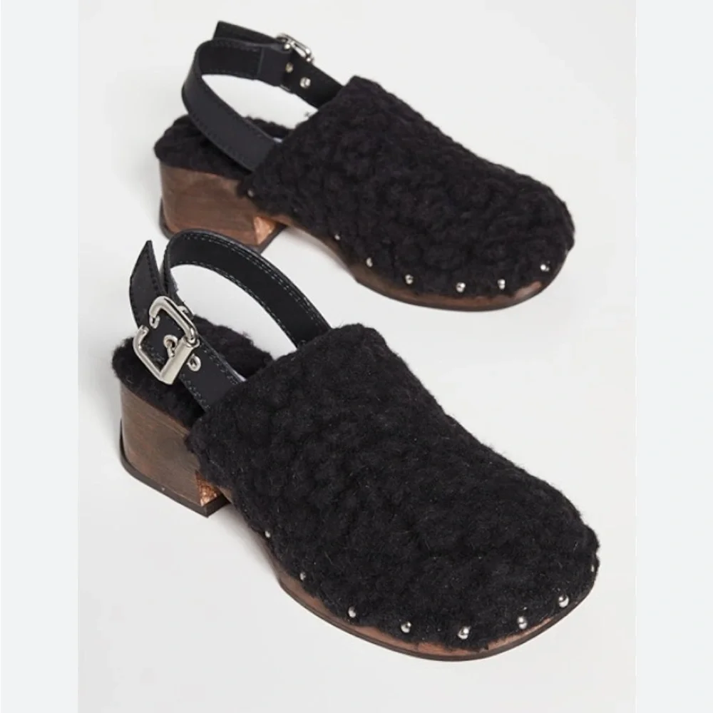 Miista Lana Sherpa Clogs Black 37 - Picture 3 of 12